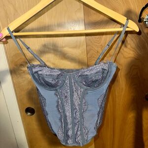 Out From Under Modern Love Corset (Urban Outfitters) - Periwinkle (Size M)